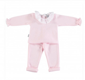 Babidu AW19 Frill Collar Girls Pink Set