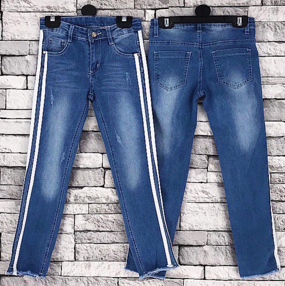 blue jeans white stripes