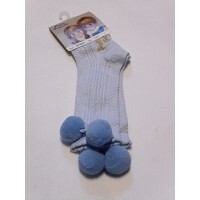 pretty originals blue pom pom socks
