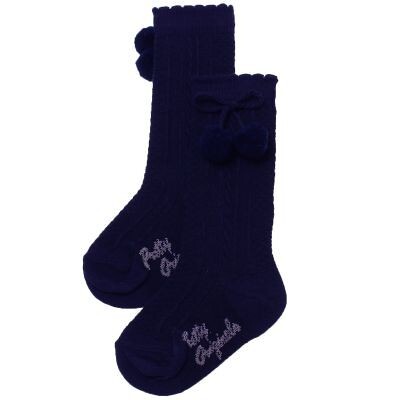 Pretty Originals Pom Pom Socks – Navy
