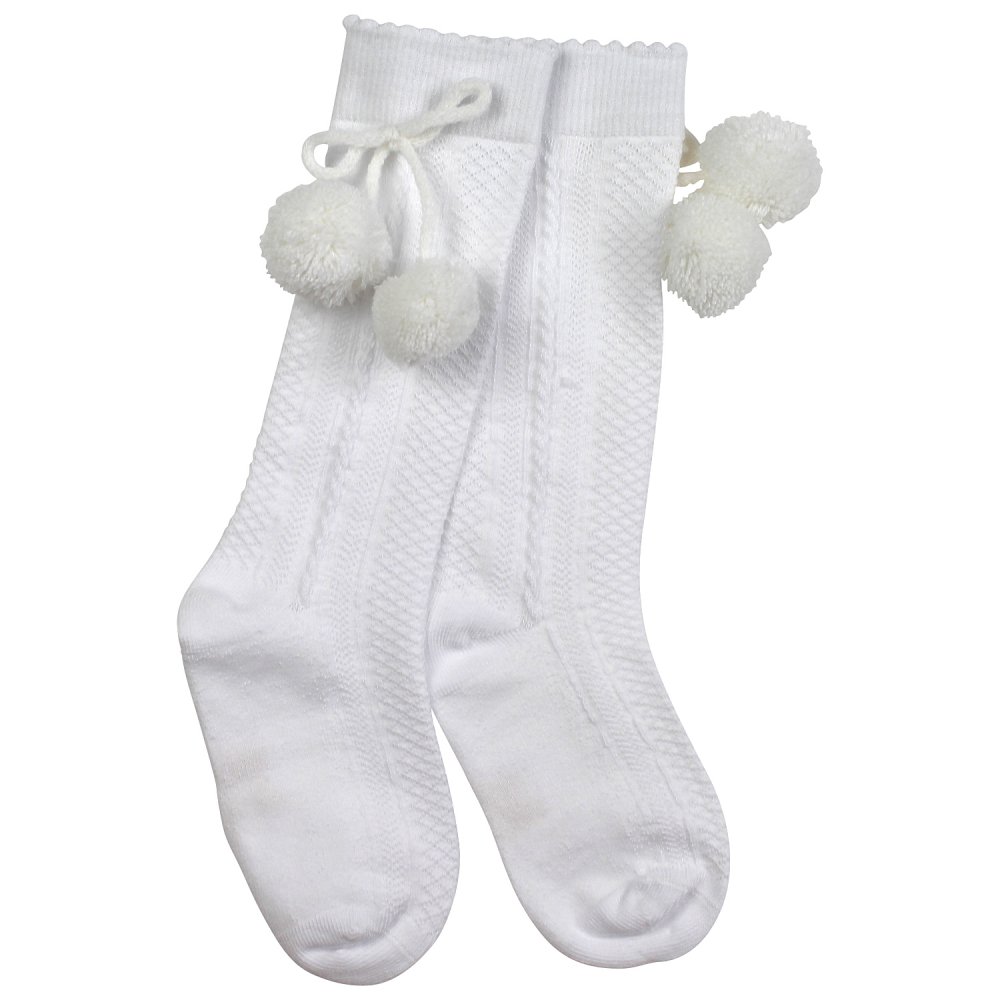 Pretty Originals Pom Pom Socks – White
