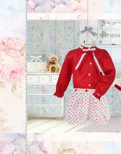 Pretty Originals Red Blouse and Cream/Red Shorts Set BD01659