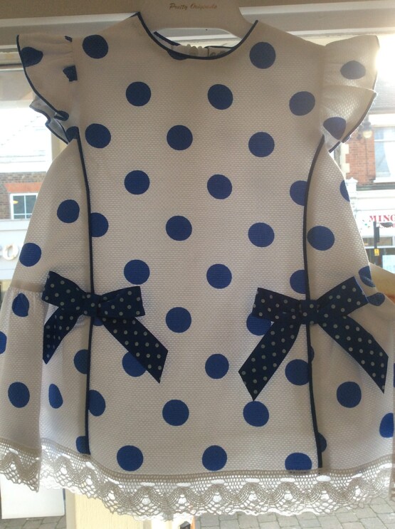 Pretty Originals Girls Royal Blue Spot Dress MB10521