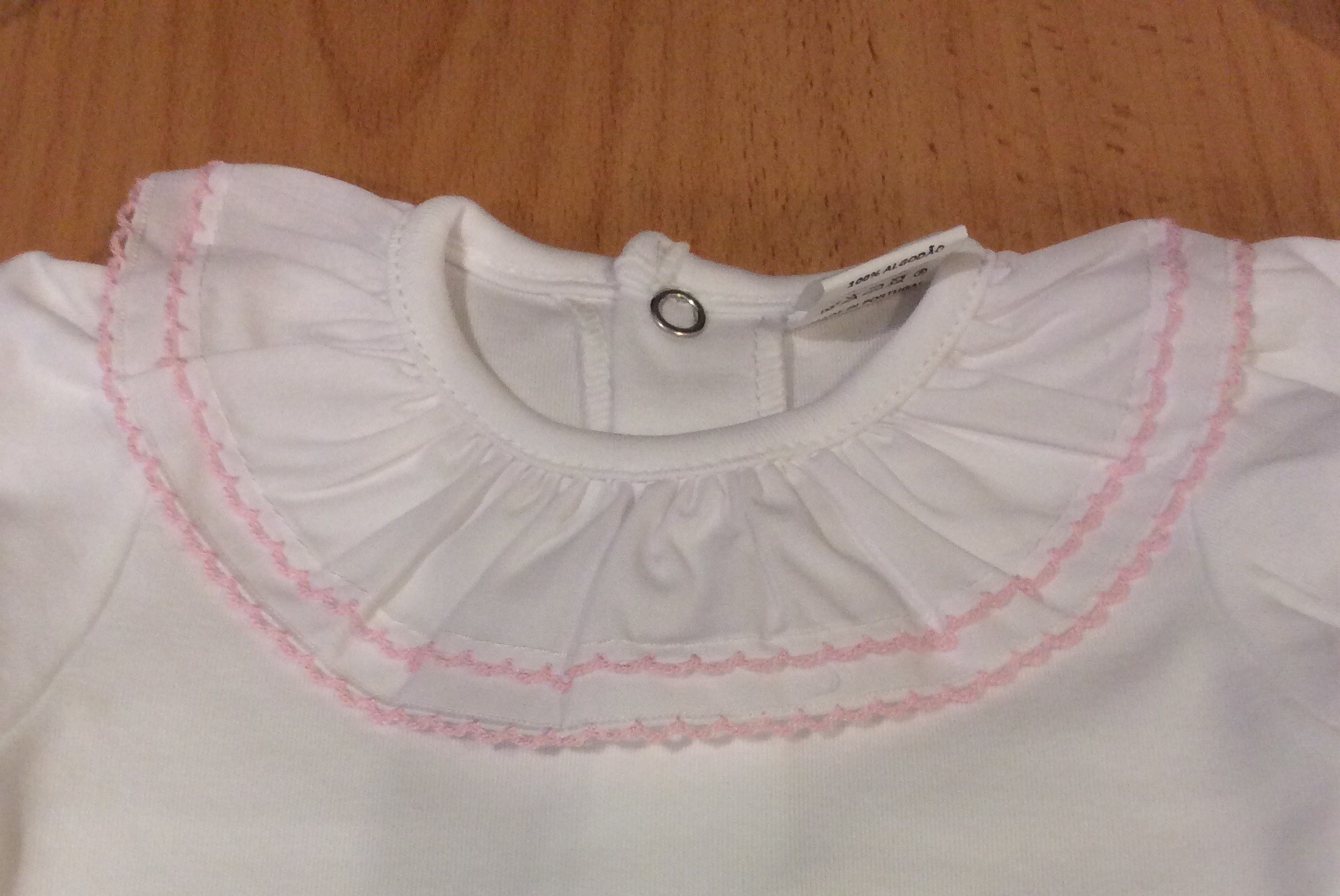 Beautiful Frill Collar Baby Vest / Body – All White Long Sleeve with ...