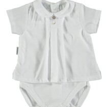 Baby Boy / Girl White Spanish Vest by Babidu Short Sleeve