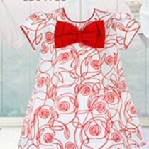 Pretty Originals Girls Large Red Bow Dress Ref BD01763