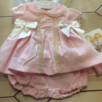 Pretty Originals Pink/Cream Large Bow Dress and  Knickers
