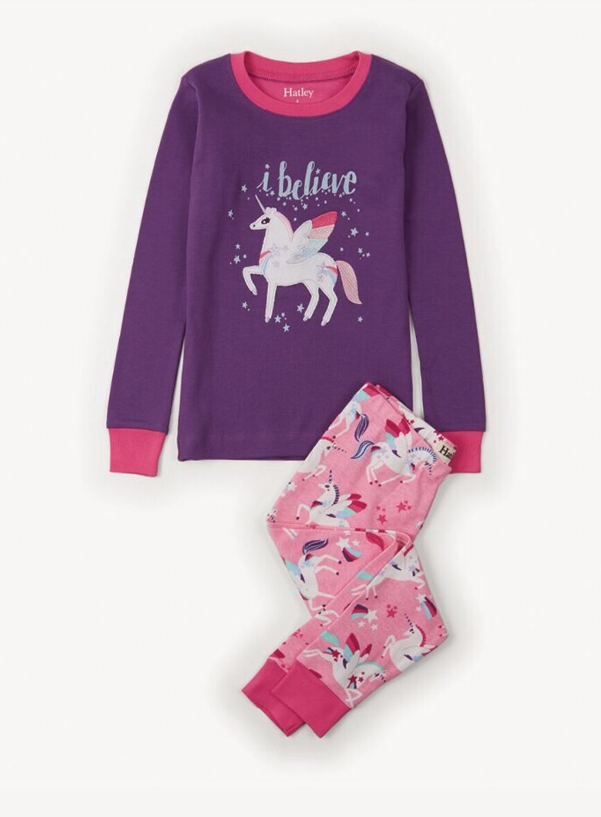 Hatley Girls Unicorn Appliqué  Pajamas