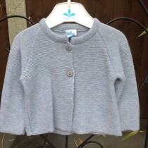 Babys Two Button Cardigan in Grey