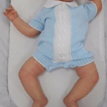Baby Boy Blue Knit Summer Romper