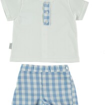 Babidu Baby  Blue Check Shorts Set