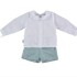 Babidu Green Shorts and White Peter Pan Collar Shirt Set Ref 41471
