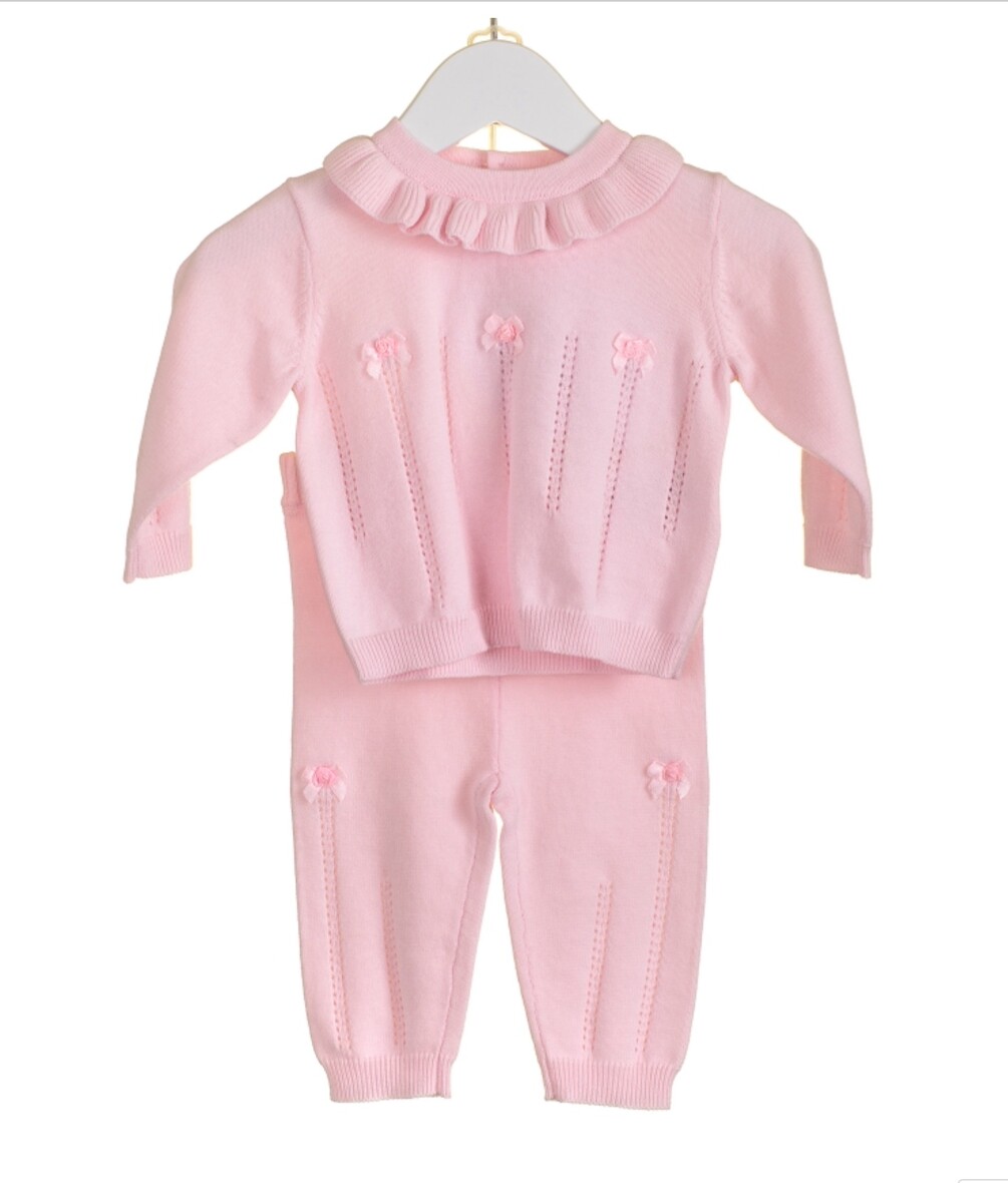 Blues Baby 100% Cotton  Knitted Pink Set