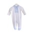 Blues Baby White Velour Romper with Blue Detail