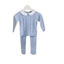 Blues Baby Peter Pan Collar Knitted 2 Piece Set in Blue