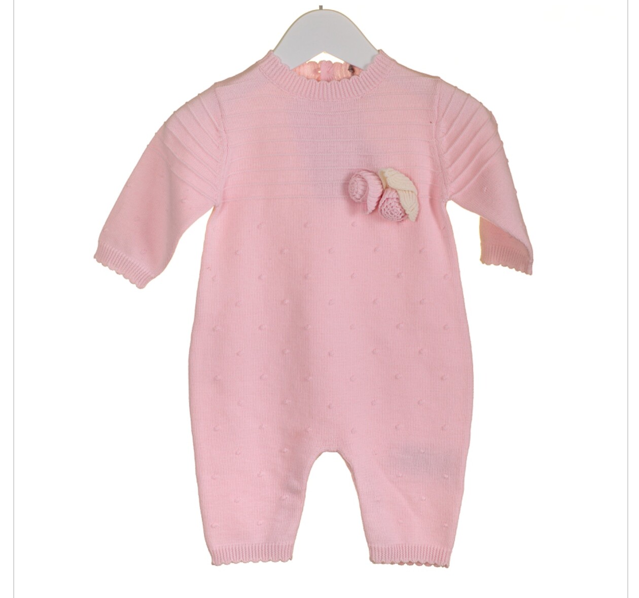 Blues Baby  Knitted Romper in Pink