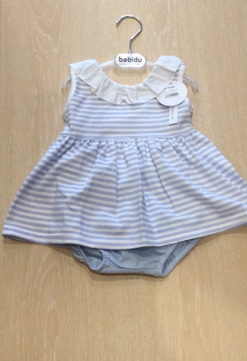 Babidu  Blue Striped Dress and pants set