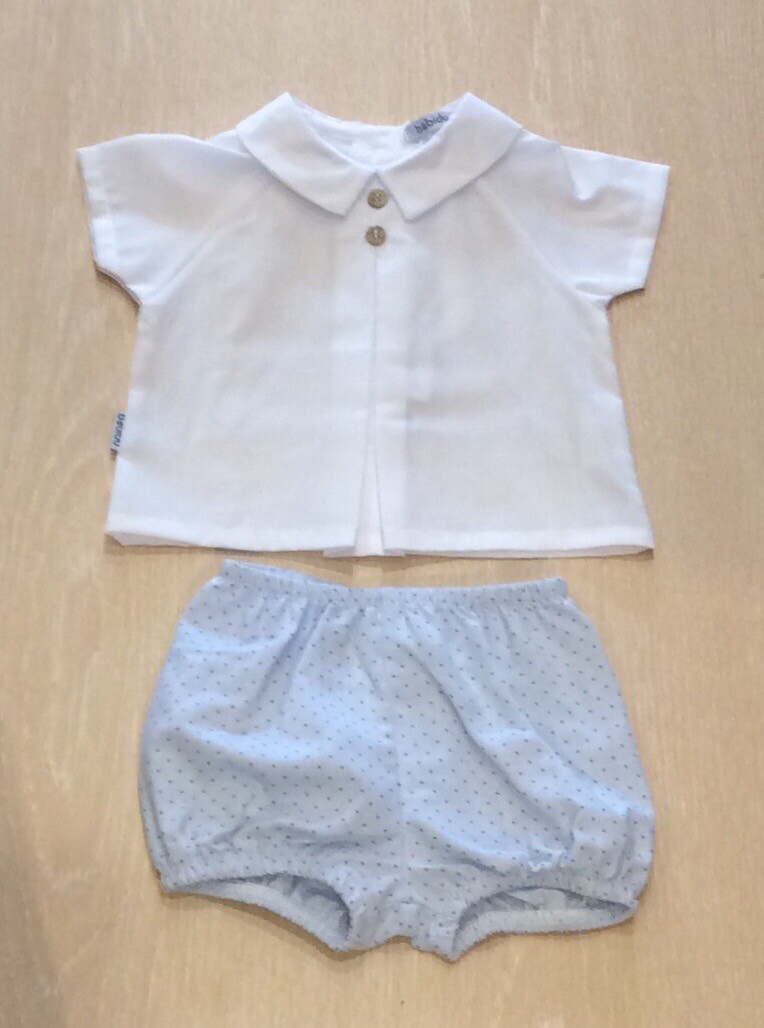 Babidu  2 Piece Shirt & Shorts Set – blue dots