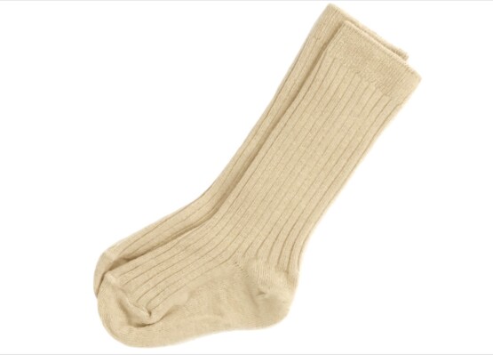 Beige Ribbed Socks by Kinder