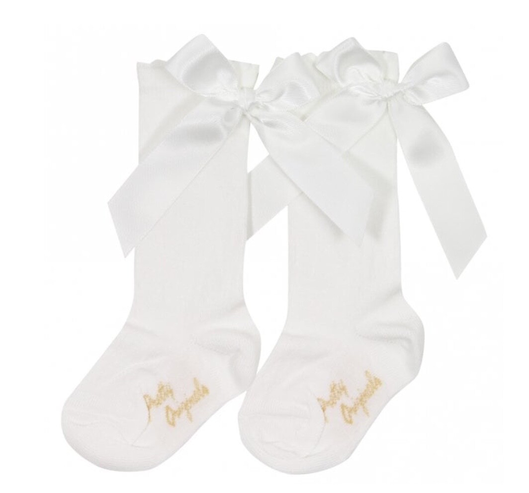 Pretty Originals White Bow Socks