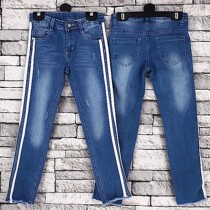 Girls Blue Jeans with White Stripes