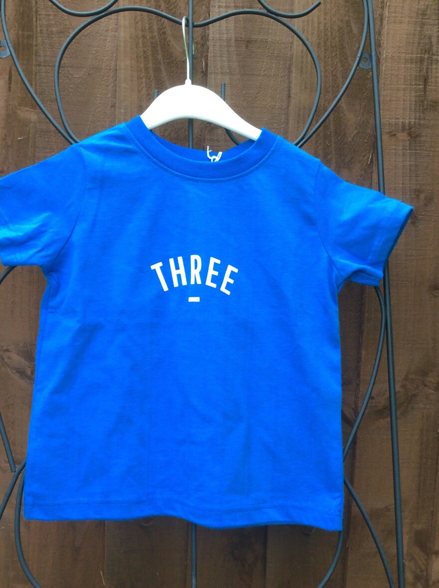 Bob & Blossom Blue THREE Tee Shirt (Birthday Tee Shirt)