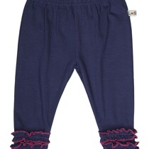 Lilly & Sid Navy leggings with Pink Ruffle Detail