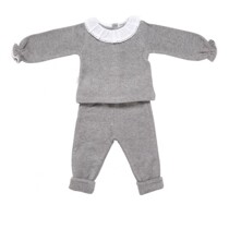 Babidu Baby 2 Piece Grey Set – Frill Collar