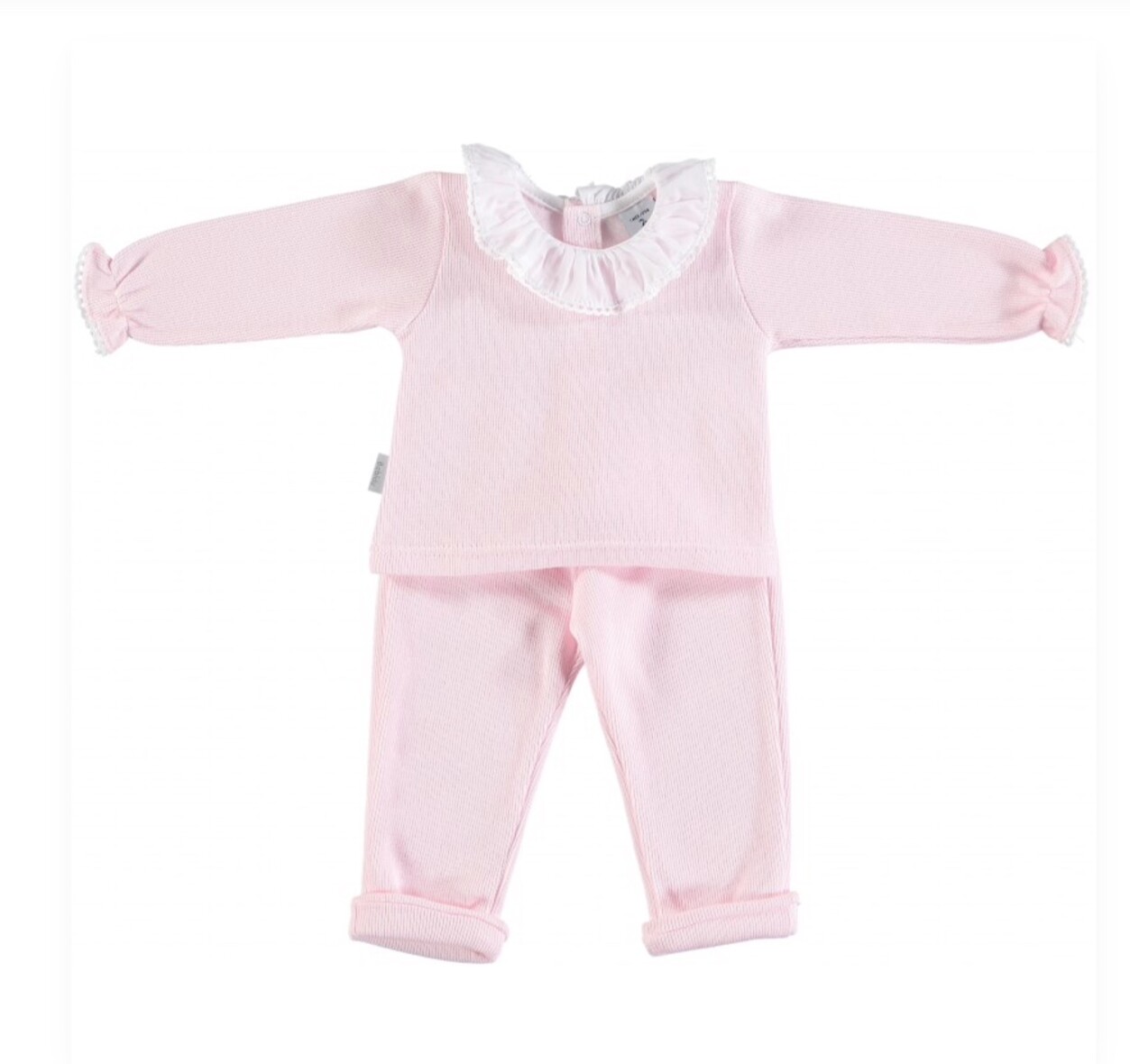 Babidu Baby 2 Piece Pink Set – Frill Collar
