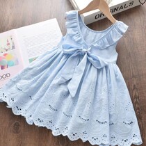 Blue Frill Collar Summer Dress