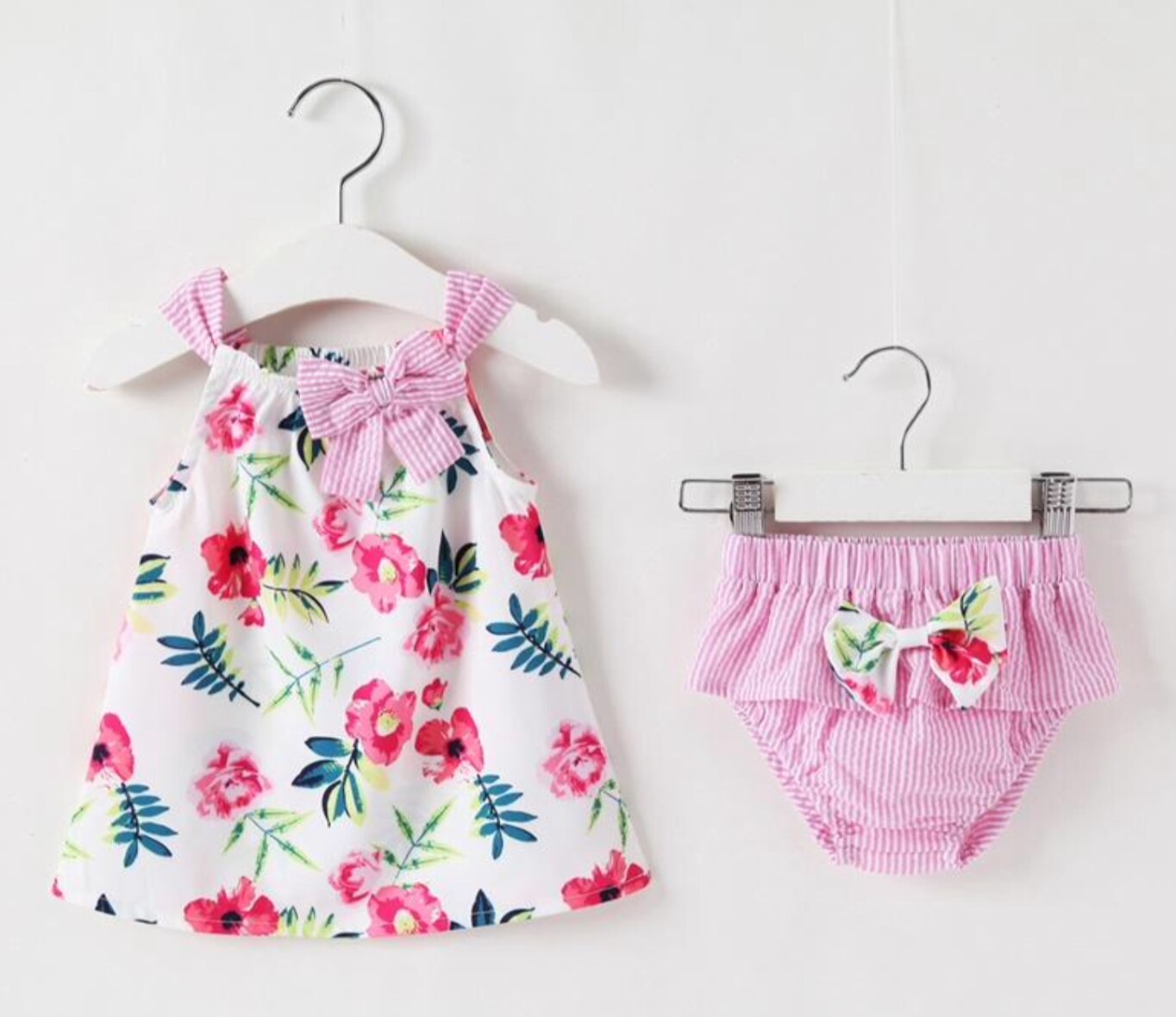 Pink Floral Summer Dress and Nappy Cover